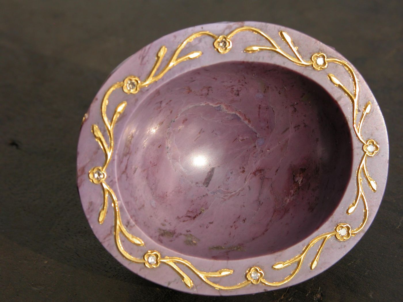 Rock Crystal Seal — Rock crystal, ruby, turquoise flower