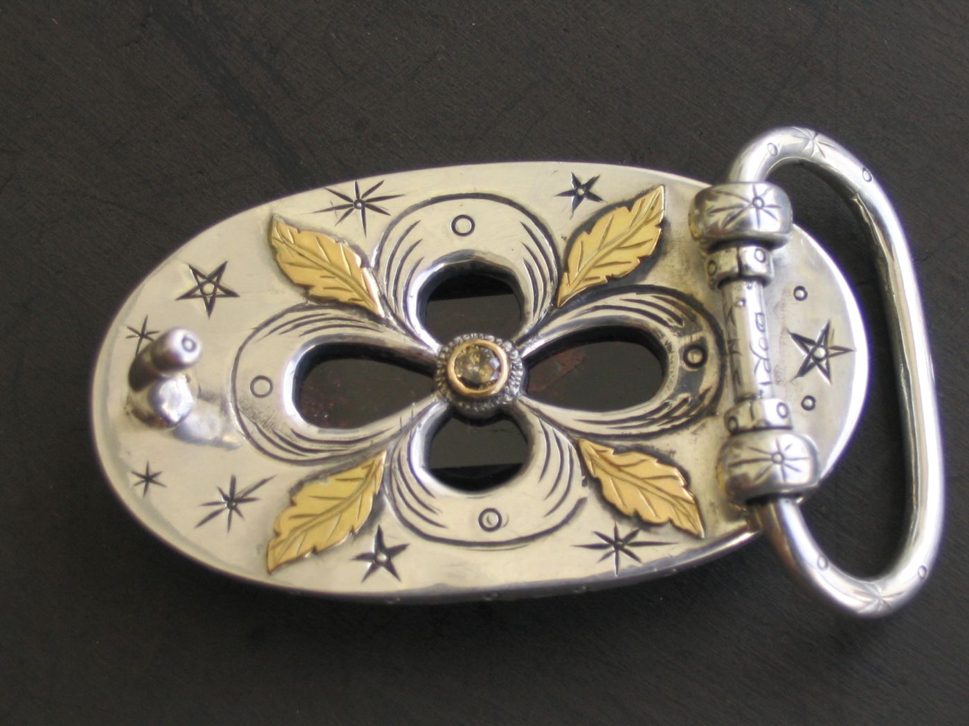 Starlit Fleur — Silver · 18k gold · onyx · citrine